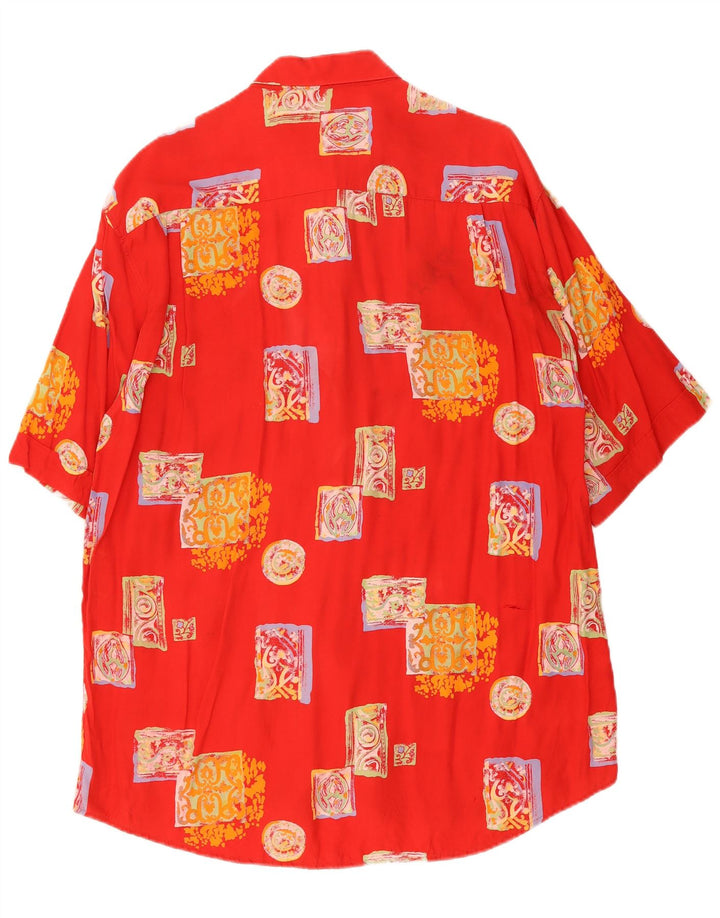 ALTER EGO Camisa masculina de manga curta XL patchwork vermelho
