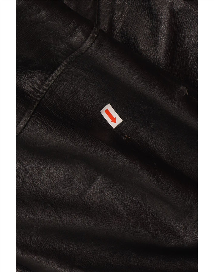 Jaqueta de couro masculina vintage IT 50 grande preta