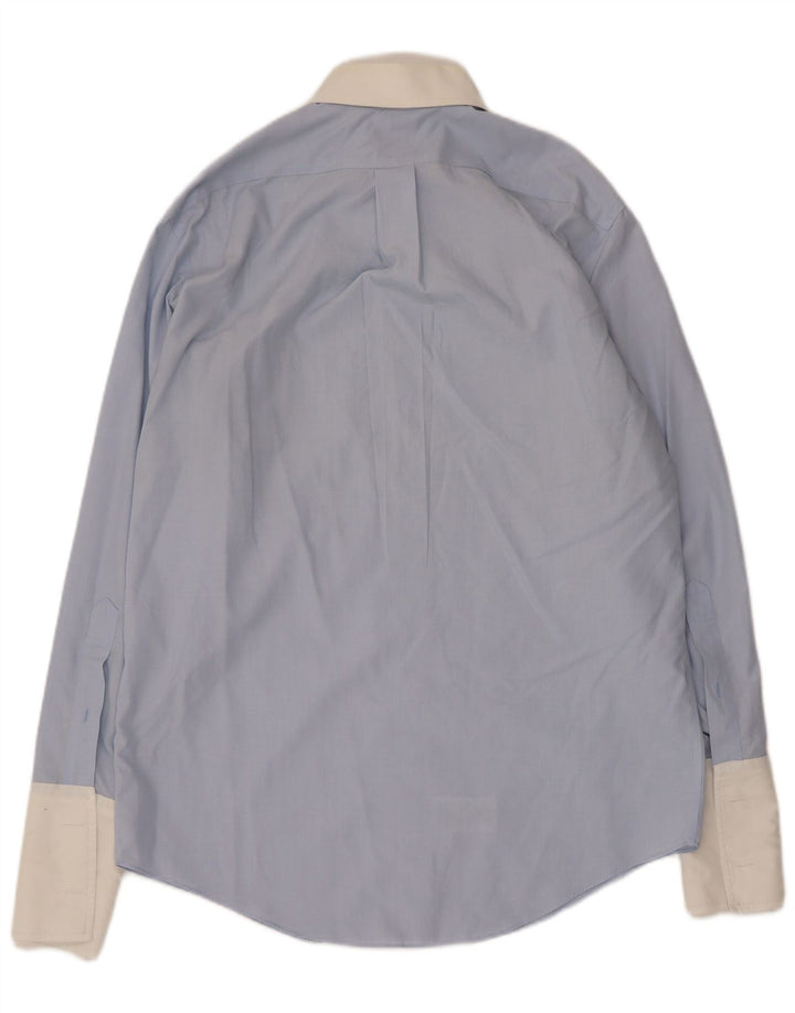 Camisa formal Brooks Brothers masculina Madison tamanho 15 algodão azul médio