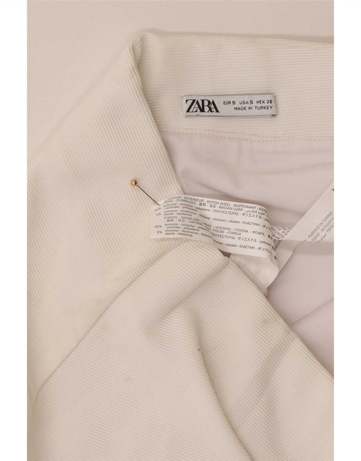 Mini saia feminina Zara pequena W26 poliéster branco