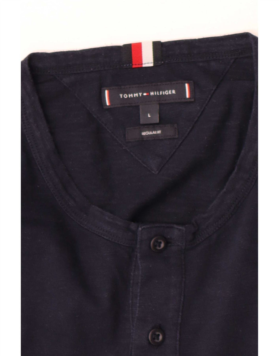 Tommy Hilfiger Mens Regular Fit Top Manga Longa Grande Azul Marinho