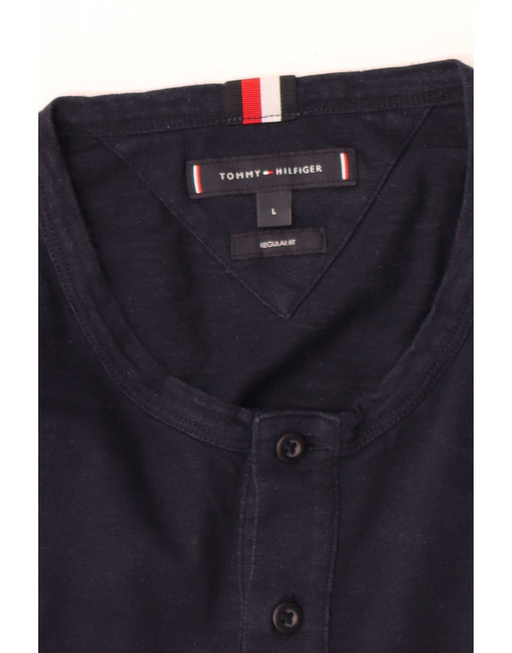 Tommy Hilfiger Mens Regular Fit Top Manga Longa Grande Azul Marinho