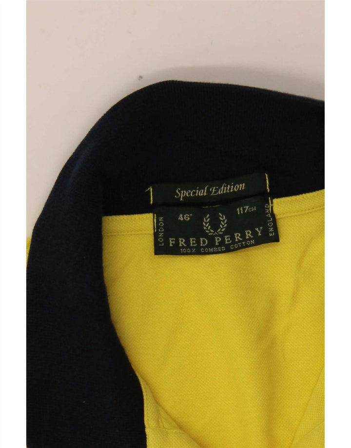 Camisa polo masculina de rugby Fred Perry grande amarela