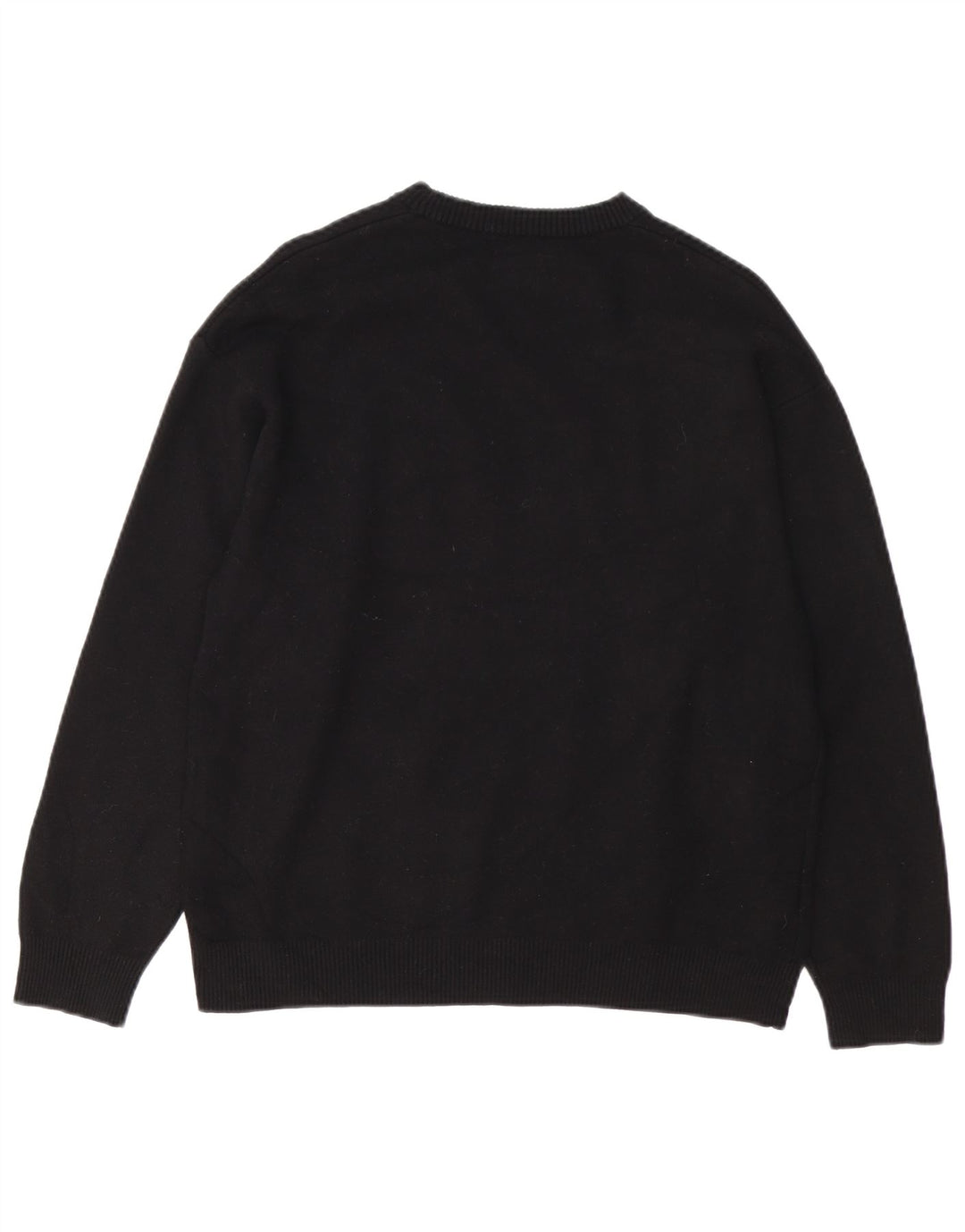 Suéter feminino Zara com gola redonda e viscose preta média UK 14