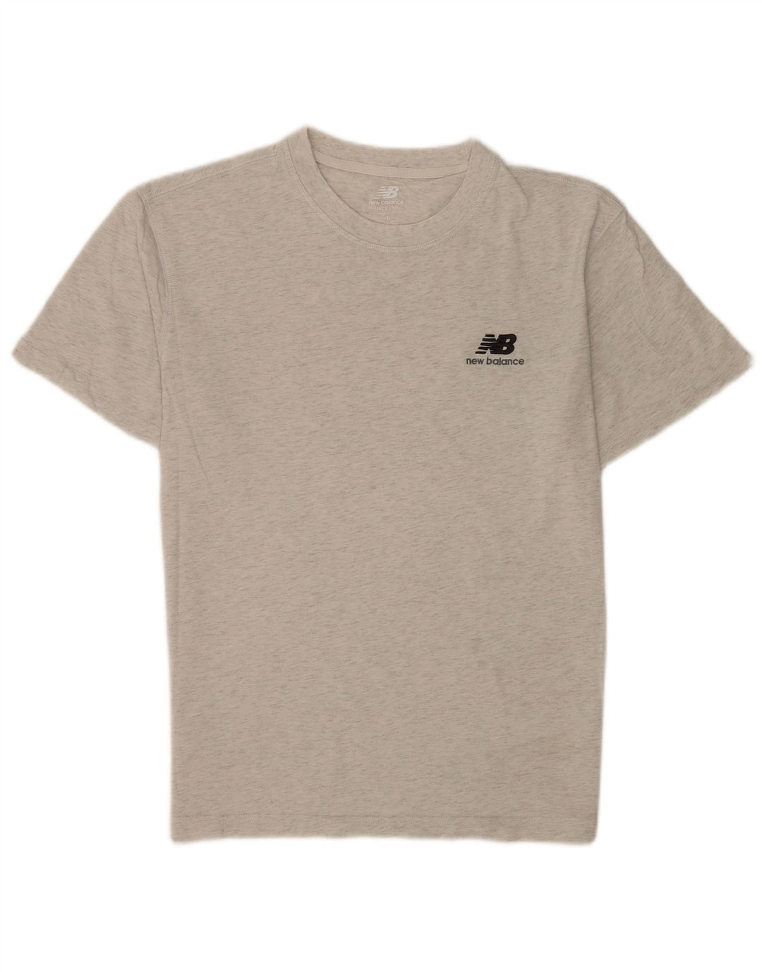 Camiseta masculina New Balance pequena cinza manchada