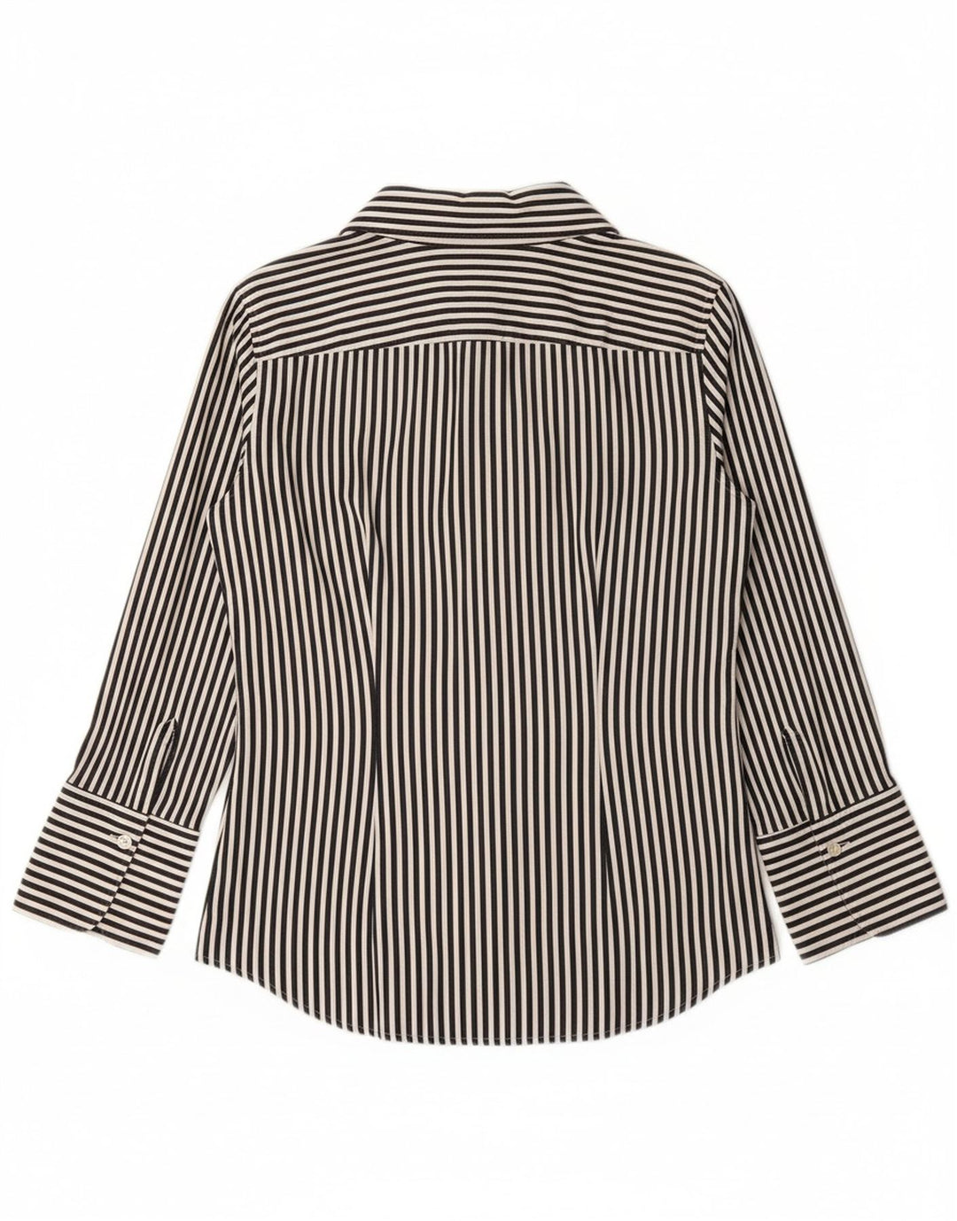 Camisa feminina JAEGER Reino Unido 8 algodão listrado azul pequeno