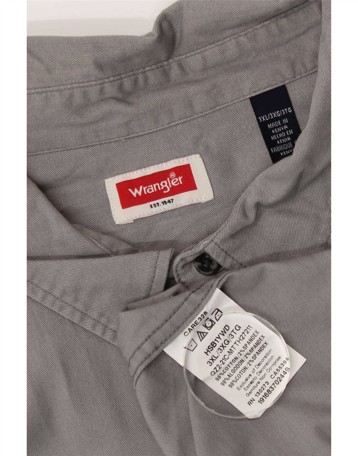 Camisa Wrangler masculina de manga curta 3XL algodão cinza