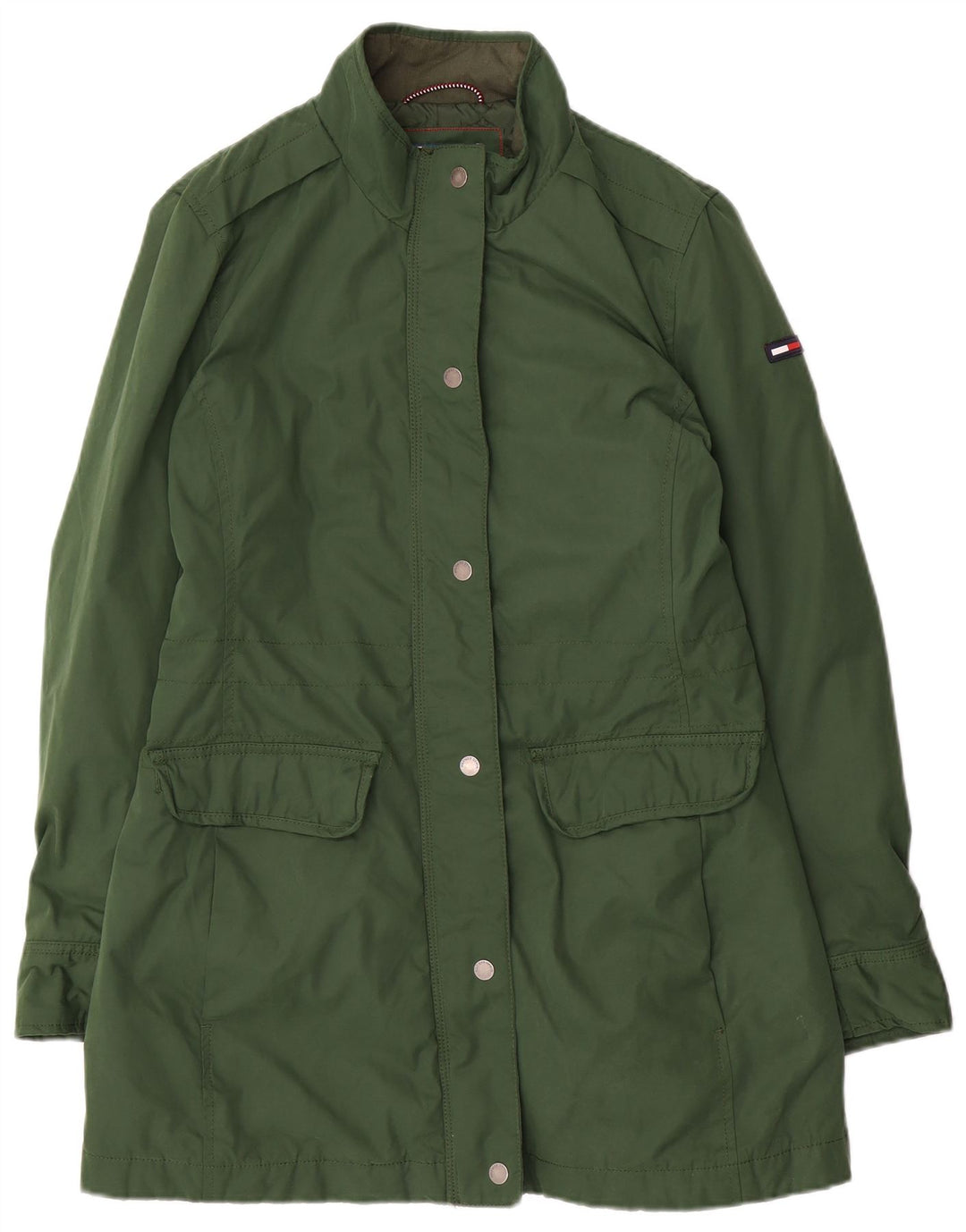 Sobretudo feminino TOMMY HILFIGER UK 12 algodão verde médio