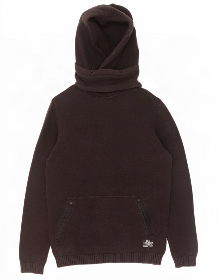 Suéter masculino com capuz Jack & Jones grande algodão preto