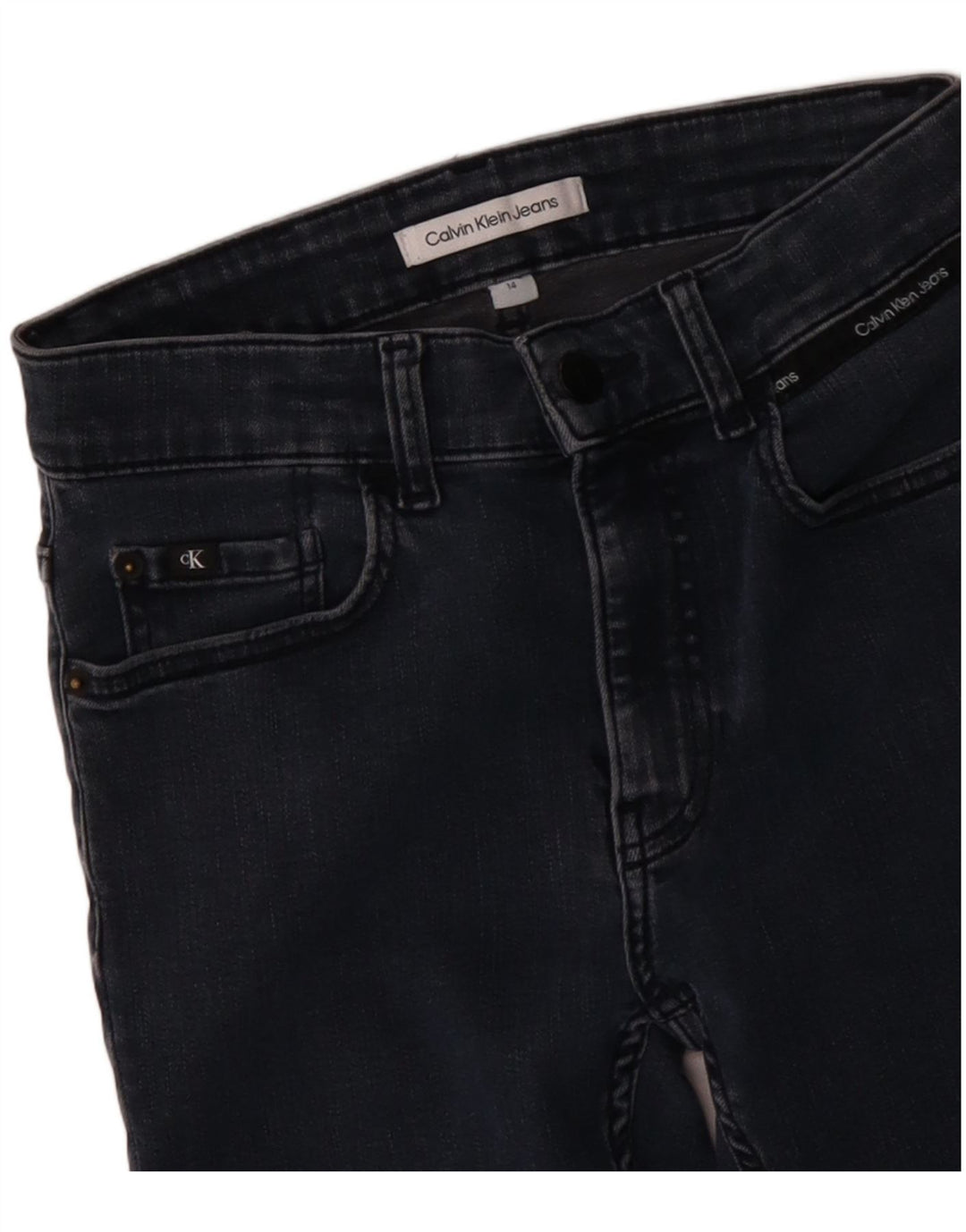 CALVIN KLEIN Meninas Jeans Skinny 13-14 Anos W26 L29 Azul Algodão