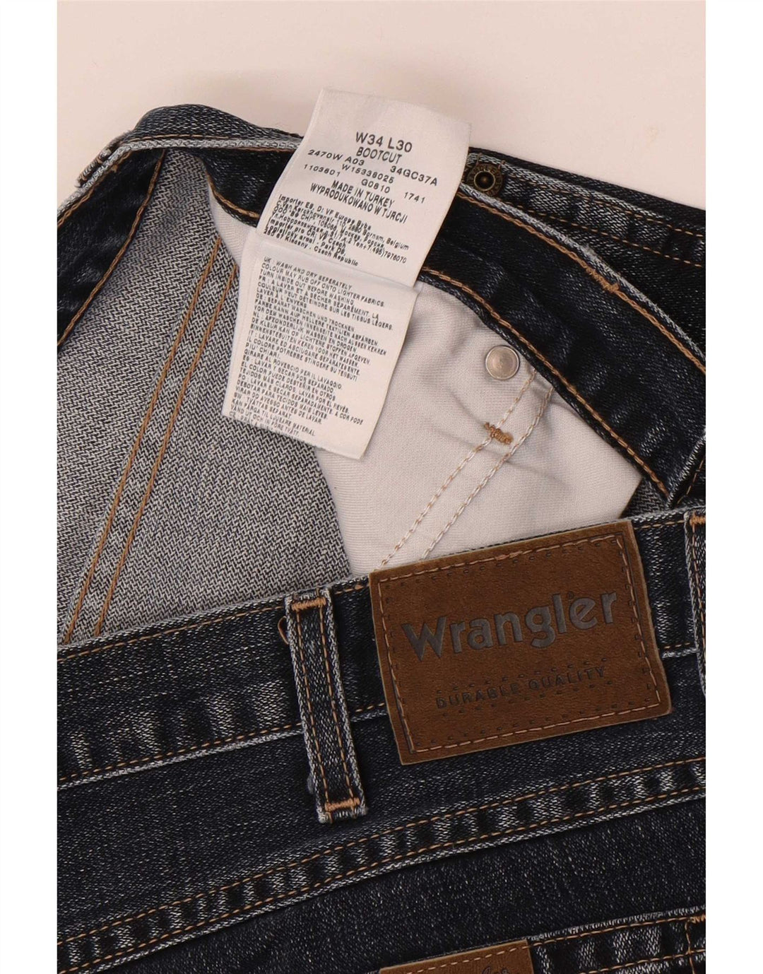 Wrangler Mens Bootcut Jeans W34 L30 Azul Algodão