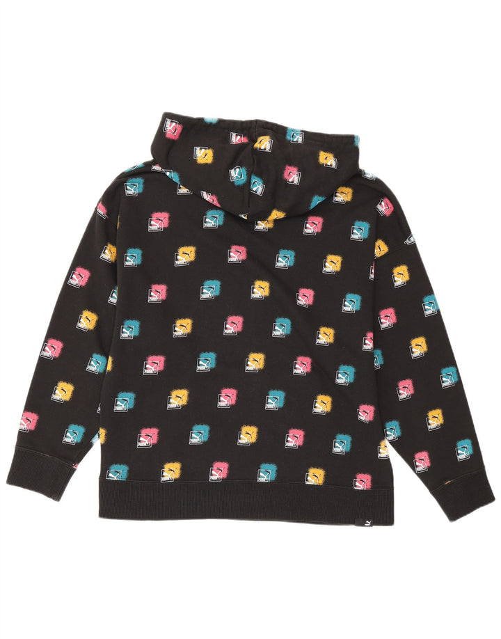 Puma feminino gráfico moletom com capuz Reino Unido 14 médio preto