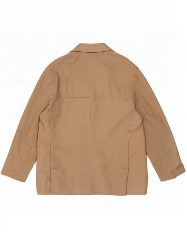 Equipe Womens Loose Fit Leather Jacket IT 42 Médio Bege
