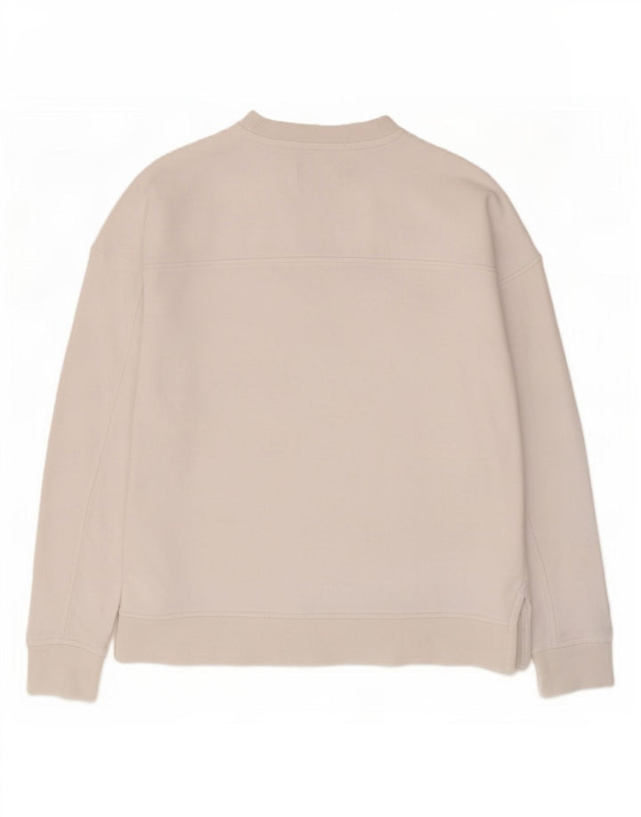 Moletom feminino Barbour com estampa grande e grande, Reino Unido 10, pequeno, algodão branco