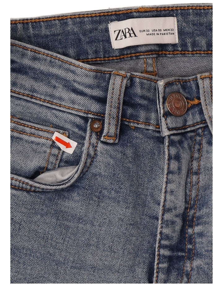 Calça jeans feminina ZARA Bootcut W22 L25 algodão azul