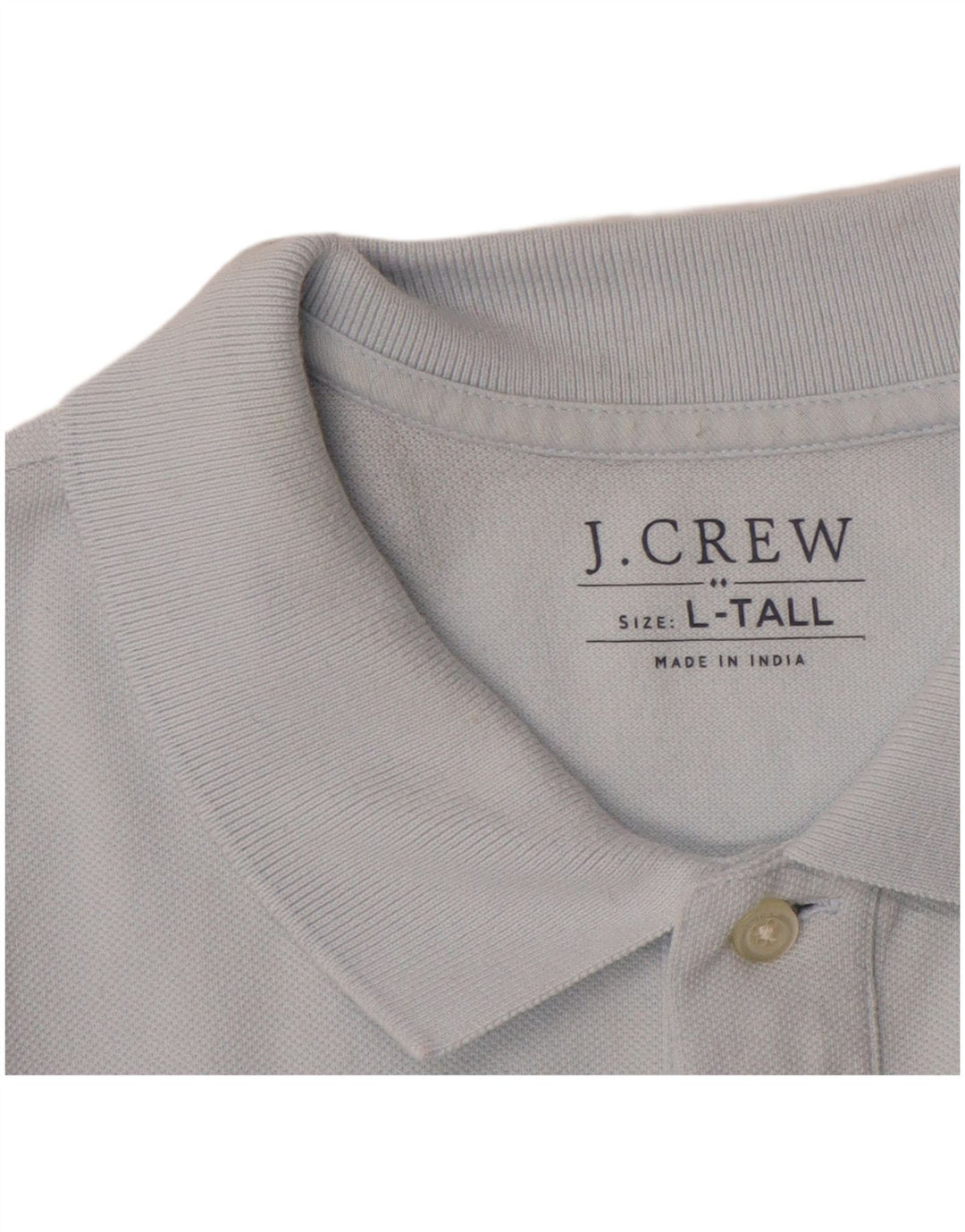 J. CREW Camisa polo masculina alta grande algodão azul