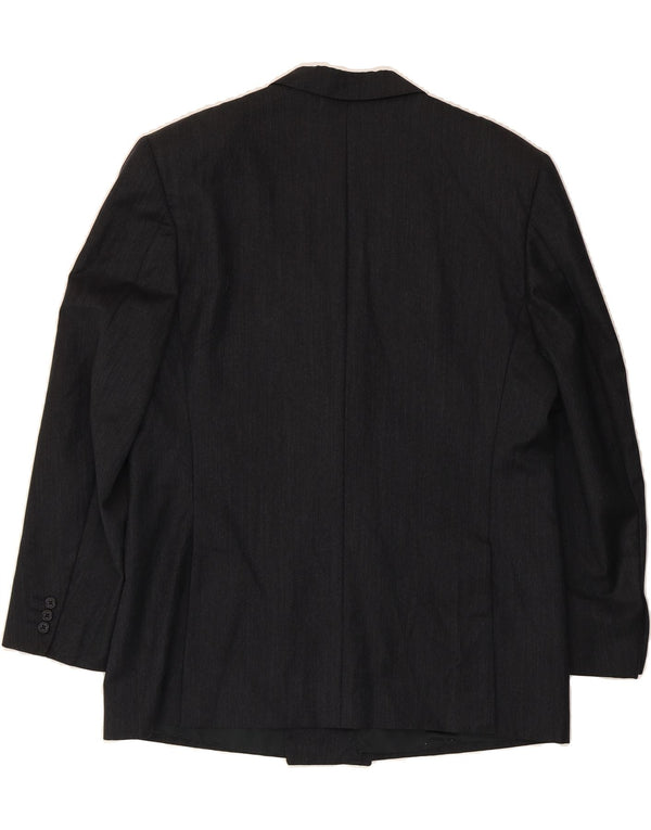 Jaqueta blazer masculina TRUSSARDI com peito duplo Reino Unido 38 lã preta média