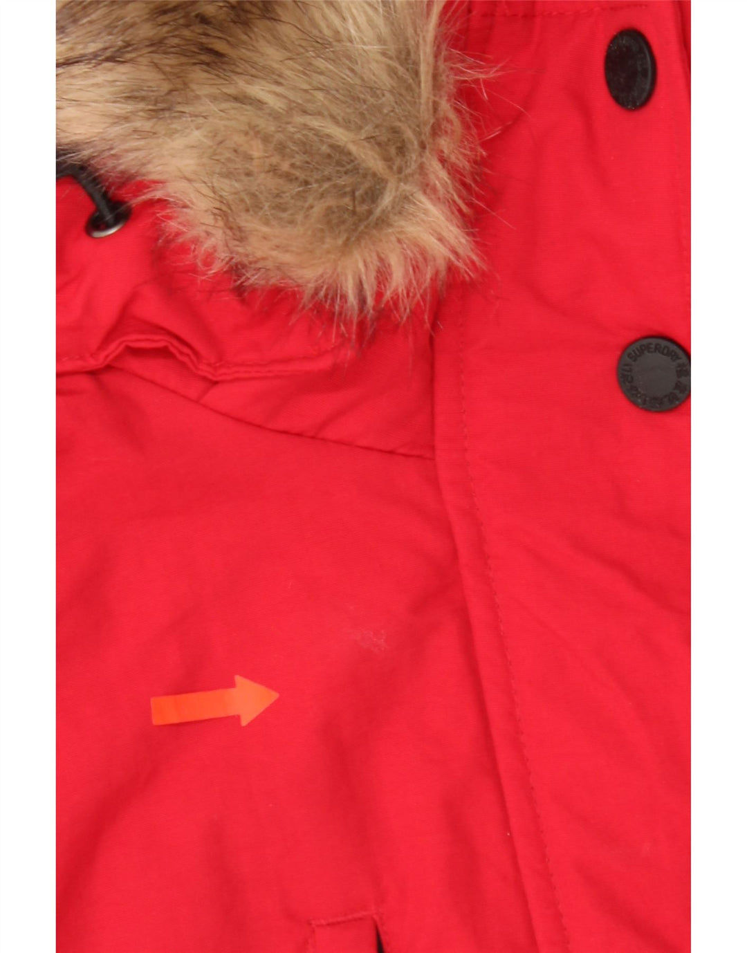 Jaqueta Parka Superdry Feminina com Capuz Oversized Reino Unido 10 Pequeno Nylon Vermelho
