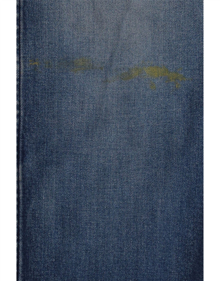 Wrangler Mens Straight Jeans W33 L32 Azul Algodão