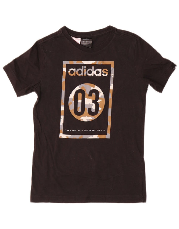 Camiseta Adidas Meninos Graphic Top 9-10 Anos Algodão Preto