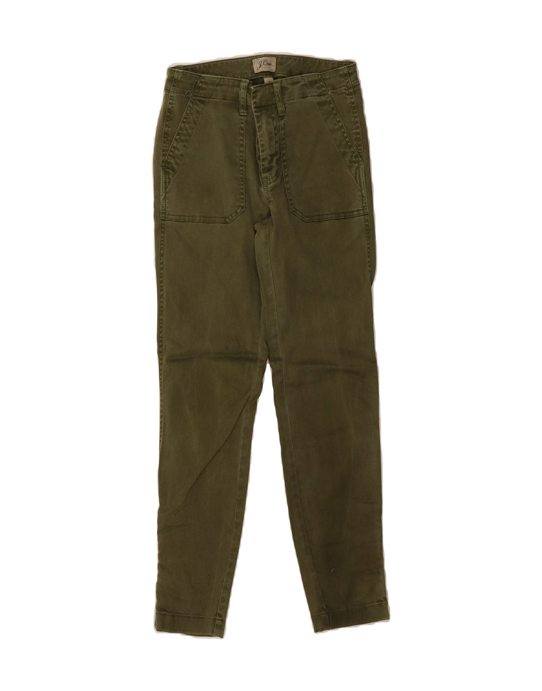 J. CREW Womens Slim Chino Trousers W25 L28 Green Cotton Vintage J. Crew and Second-Hand J. Crew from Messina Hembry 