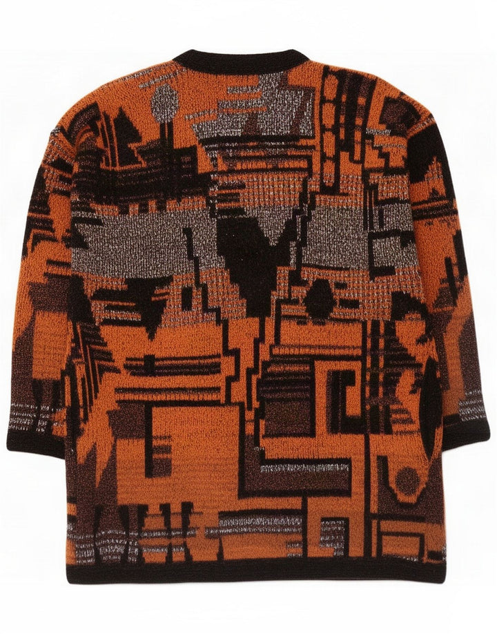 Excel Suéter feminino oversized longline cardigã UK 14 Médio Laranja