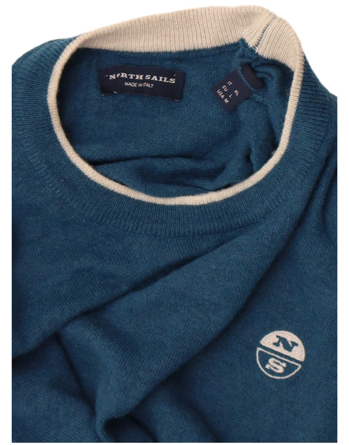 Suéter masculino North Sails com gola redonda, grande poliamida azul