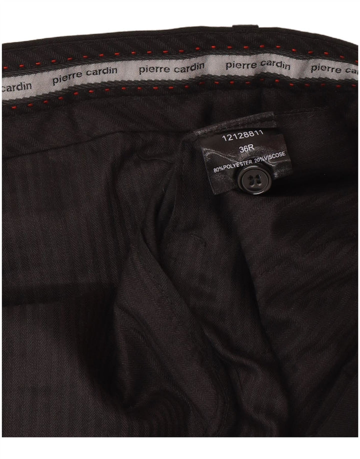 Calça masculina de terno reto Pierre Cardin W36 L32 poliéster preto