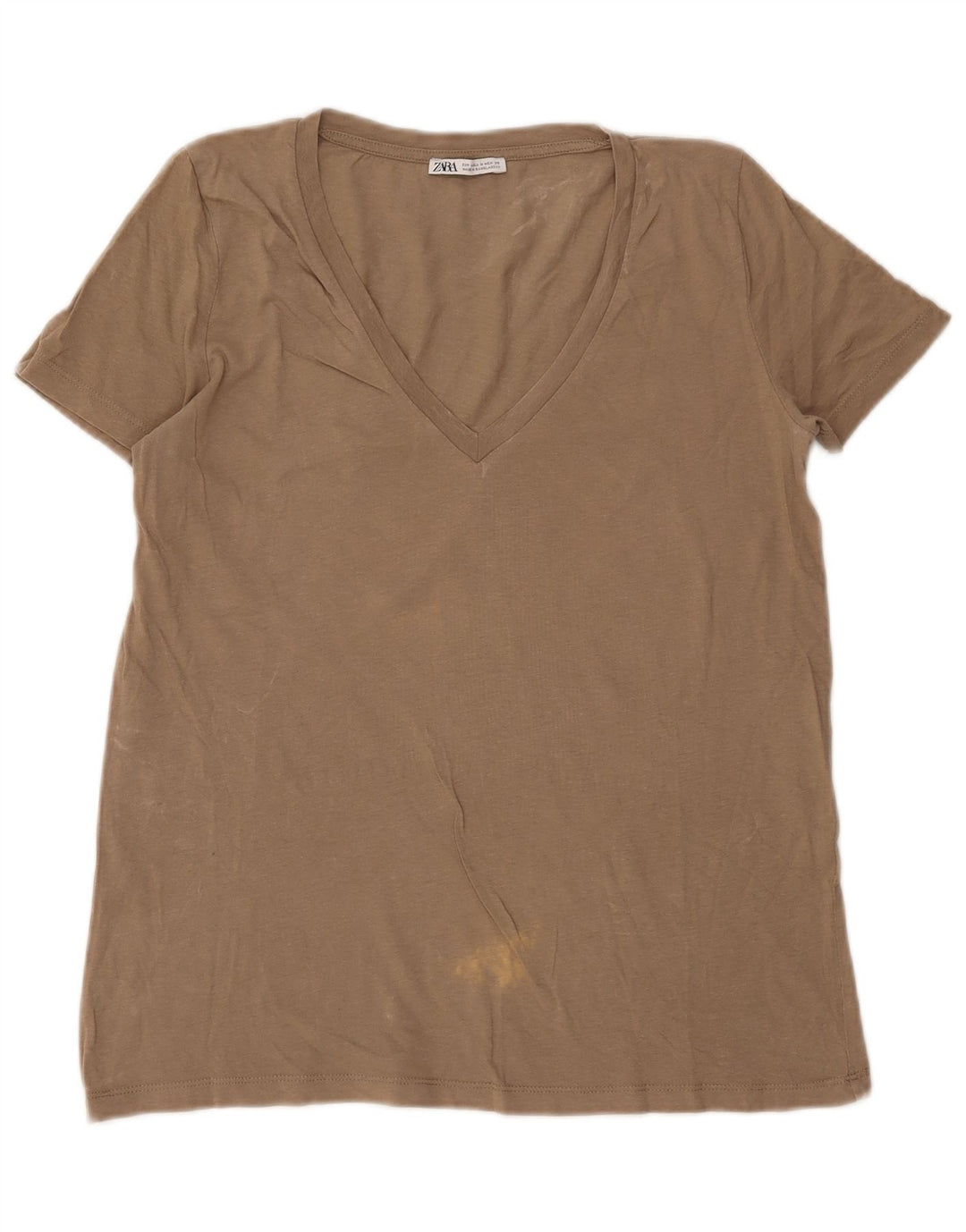 Camiseta feminina Zara UK 14 cinza médio