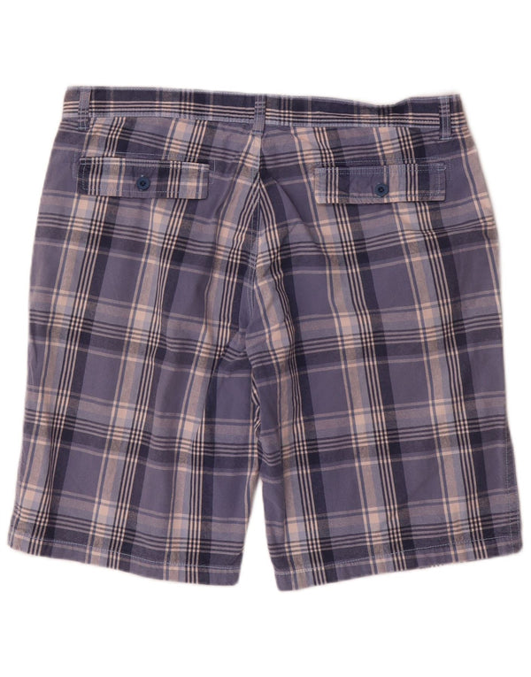 Gianmarco Venturi Mens Chino Shorts W36 Grande Algodão Xadrez Azul