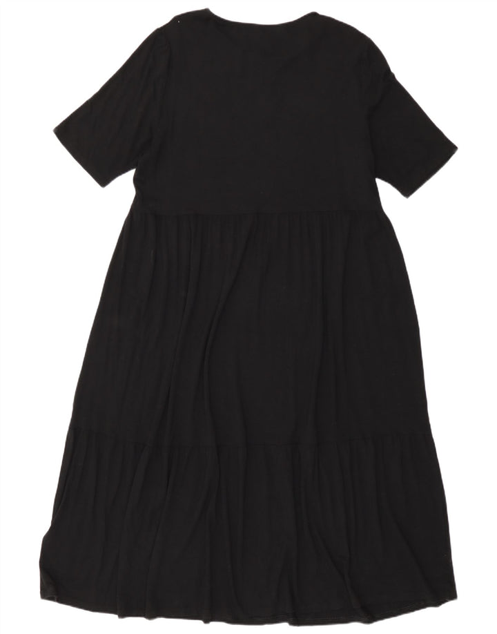 Vestido maxi feminino Marks & Spencer Reino Unido 16 grande viscose preta
