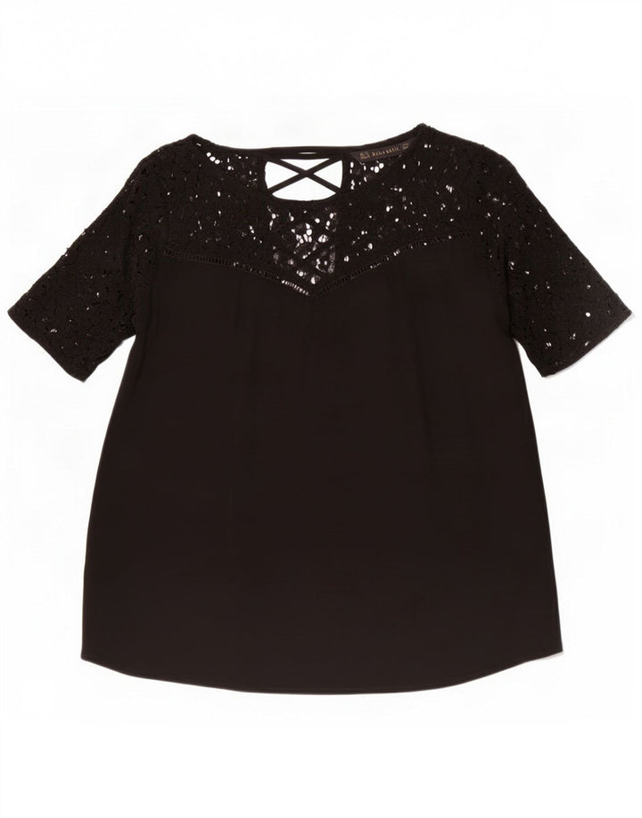 Blusa feminina Zara UK 12 médio preto