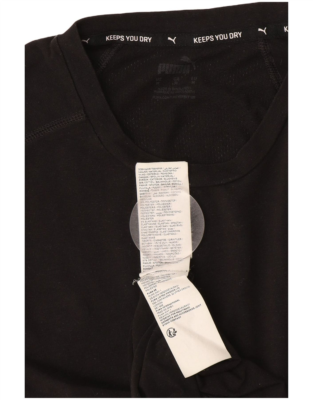 Puma Camiseta Masculina Top Médio Algodão Preto