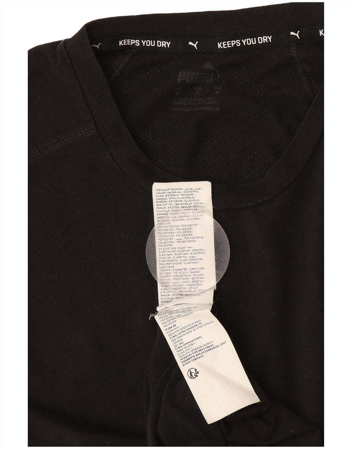 Puma Camiseta Masculina Top Médio Algodão Preto