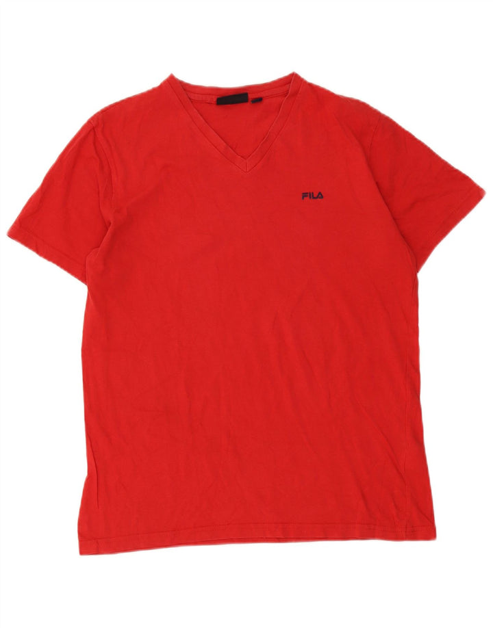 Camiseta masculina Fila Top médio algodão vermelho