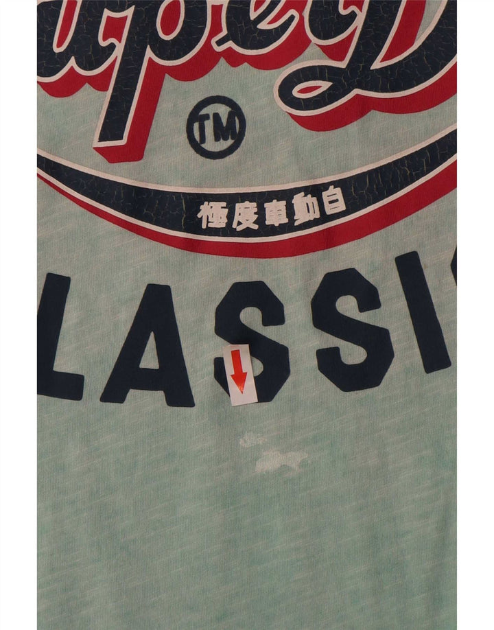 Camiseta gráfica masculina Superdry Top médio algodão verde