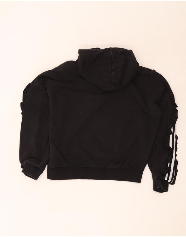 Adidas Mulher Relaxed Fit Hoodie Jumper UK 6 XS Algodão Preto