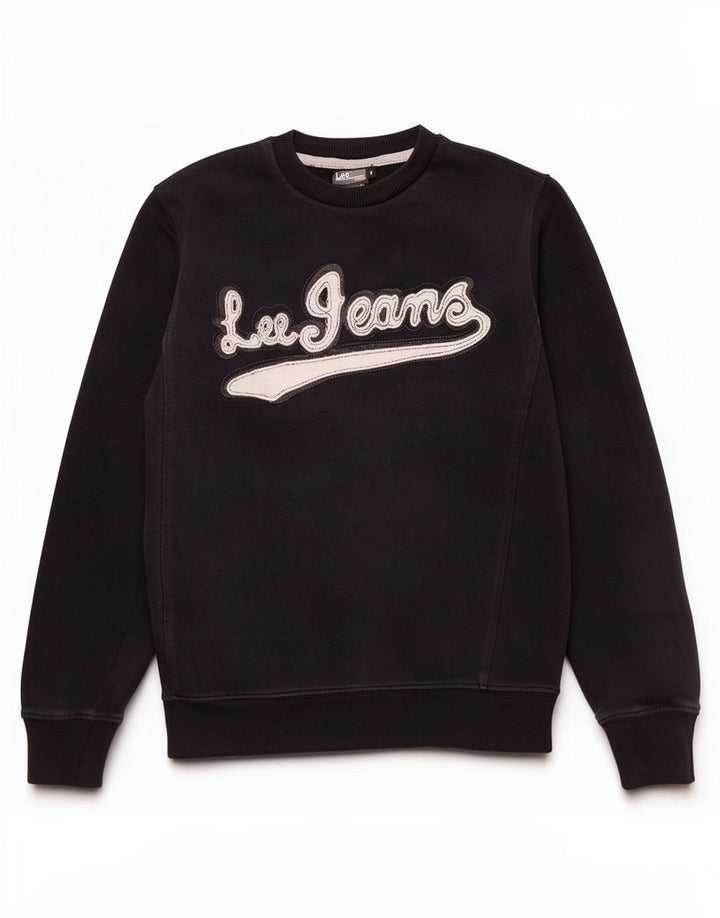 Lee moletom masculino gráfico jumper pequeno algodão preto