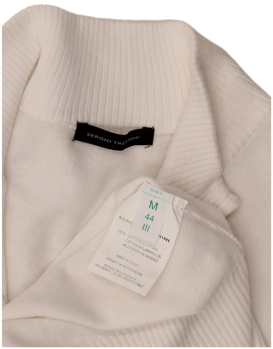 Suéter cardigã feminino Sergio Tacchini IT 44 algodão branco médio