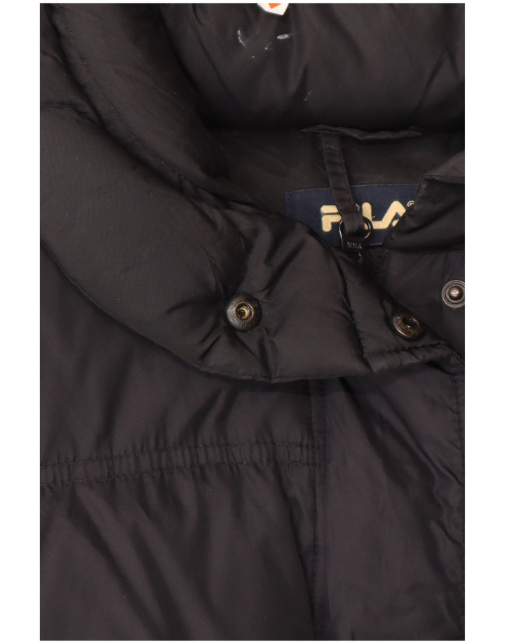 Casaco acolchoado oversized feminino FILA IT 46 grande poliamida preta