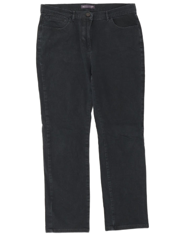 Jeans retos femininos Marks & Spencer Reino Unido 12 médio W32 L29 algodão azul marinho