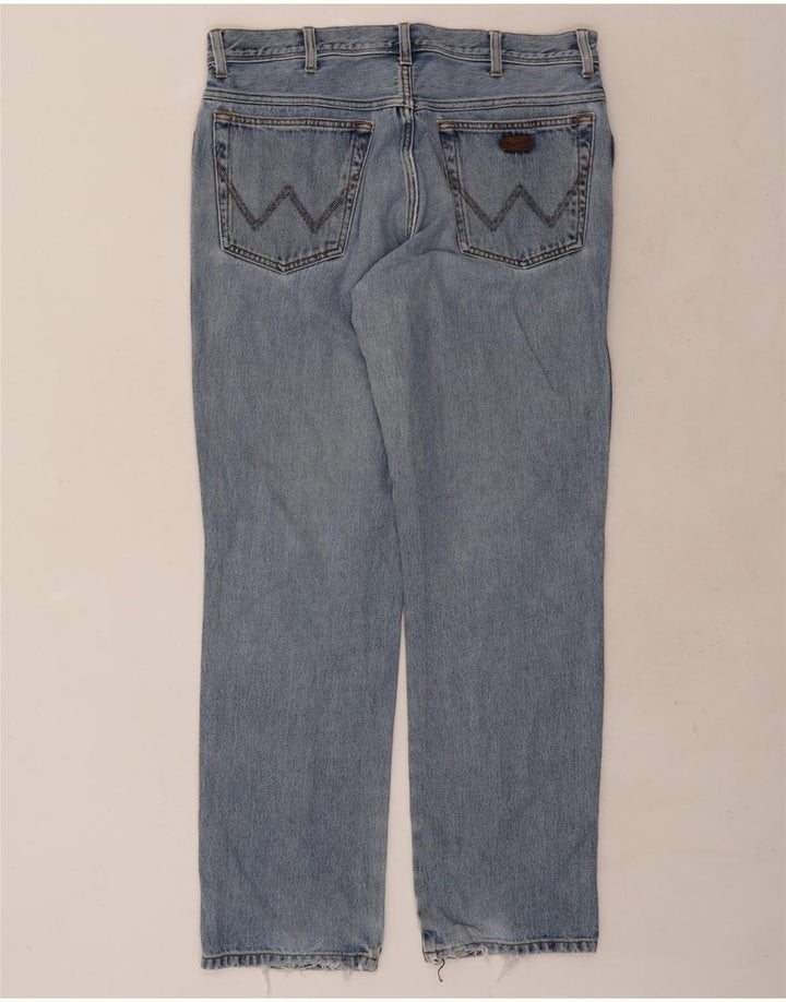 Wrangler masculino regular fit jeans reto W36 L32 algodão azul