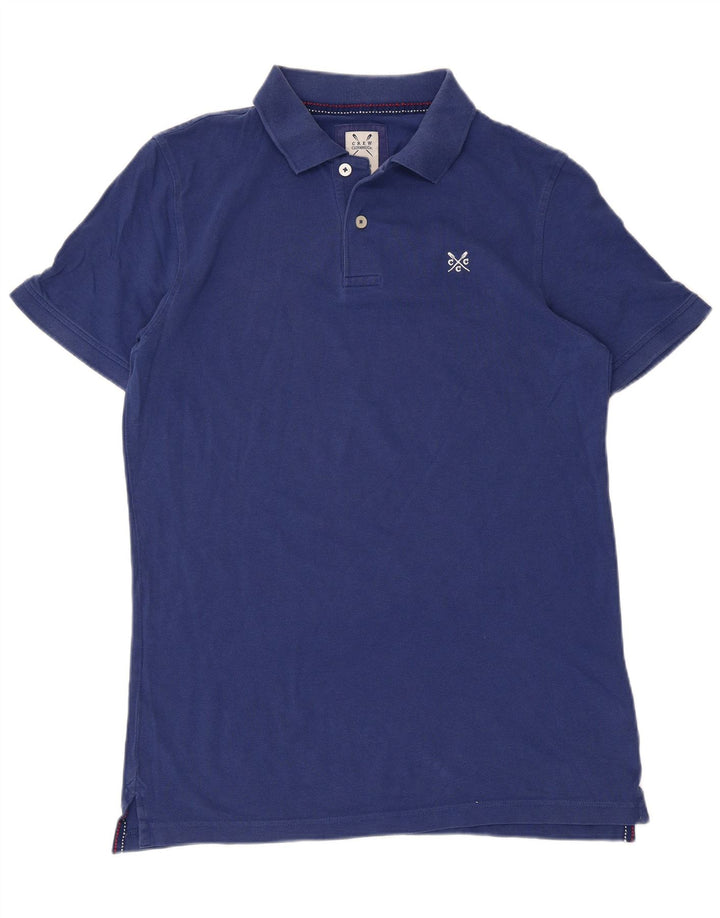 Camisa polo masculina Crew Clothing algodão azul médio