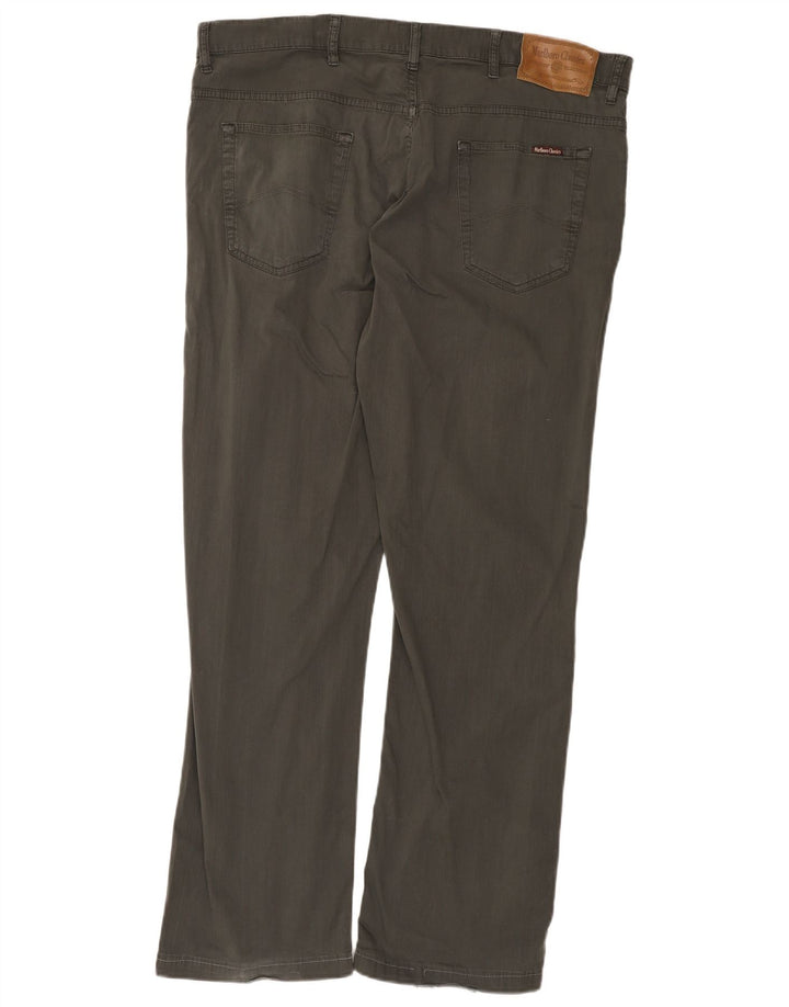MARLBORO CLASSICS Calça masculina reta casual W42 L34 algodão cinza