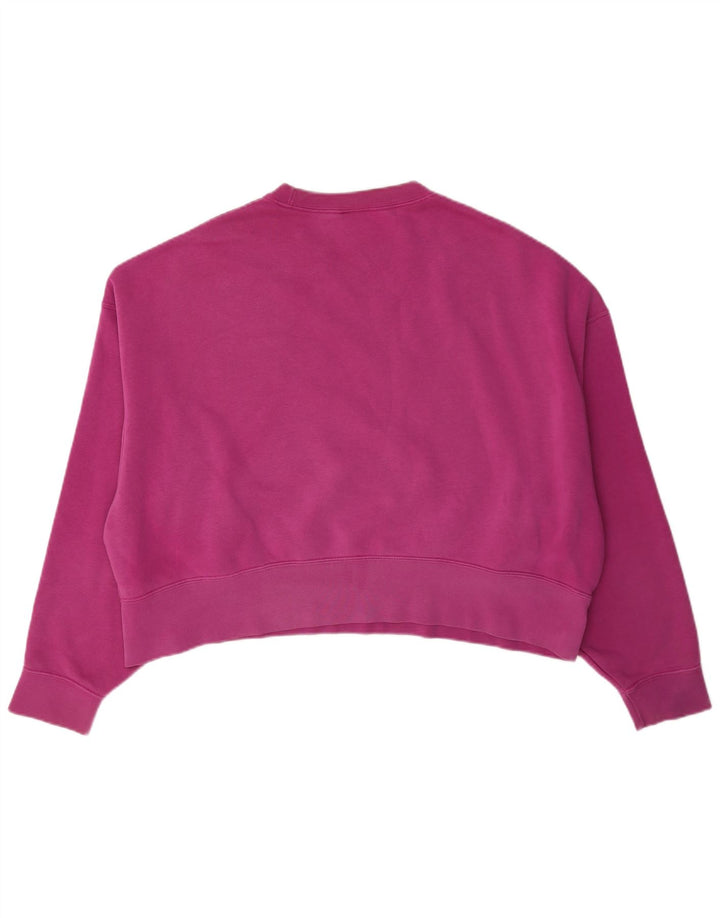 Nike Womens Crop Oversized Moletom Jumper UK 10 Pequeno Algodão Rosa