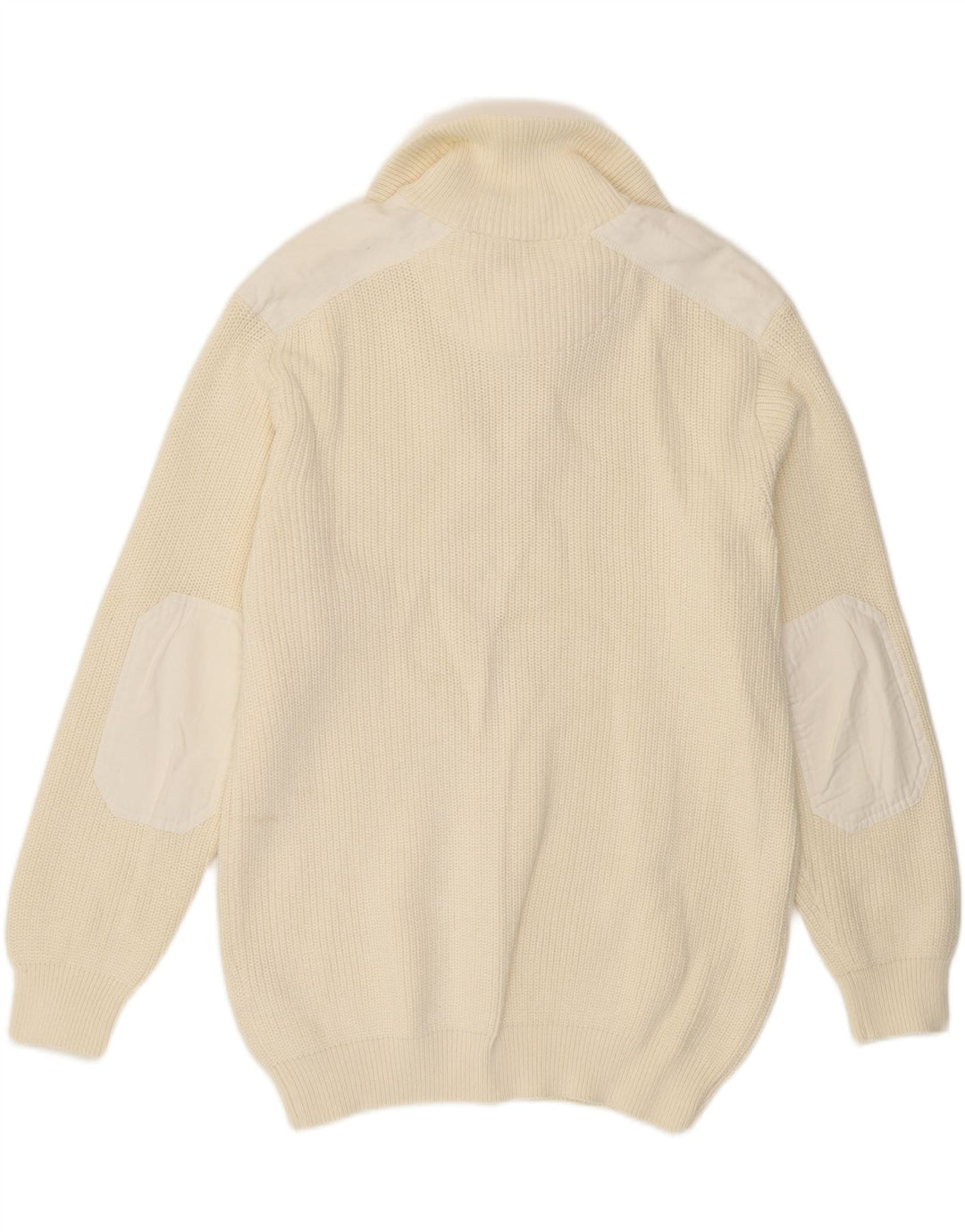 GILBERTO Womens Zip Neck Jumper Sweater UK 18 XL Off White Cotton Vintage Gilberto and Second-Hand Gilberto from Messina Hembry 