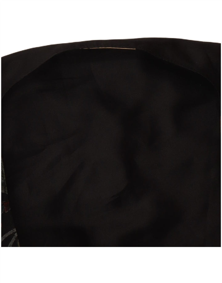 Colete feminino vintage UK 16 grande preto floral