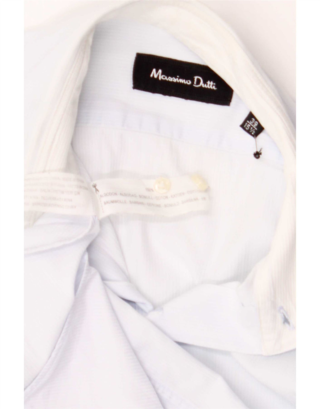 Camisa masculina Massimo Dutti tamanho 39 15 1/2 algodão azul médio