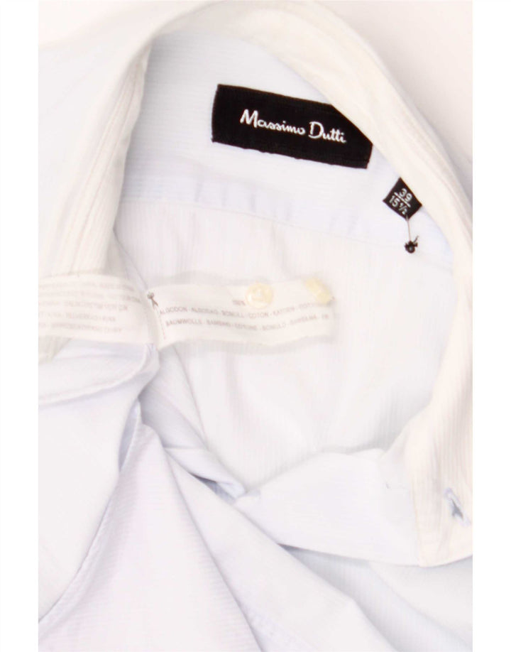 Camisa masculina Massimo Dutti tamanho 39 15 1/2 algodão azul médio