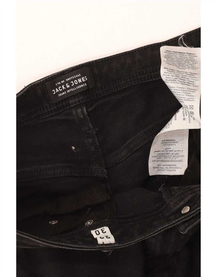Jack & Jones Masculino GLENN Slim Jeans W32 L30 Algodão Preto